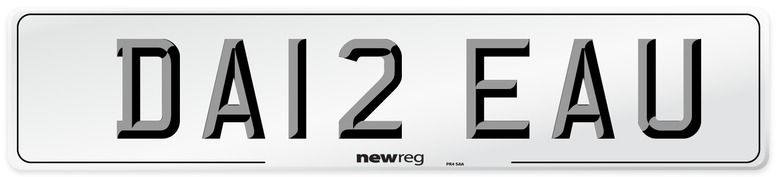 DA12 EAU Number Plate from New Reg